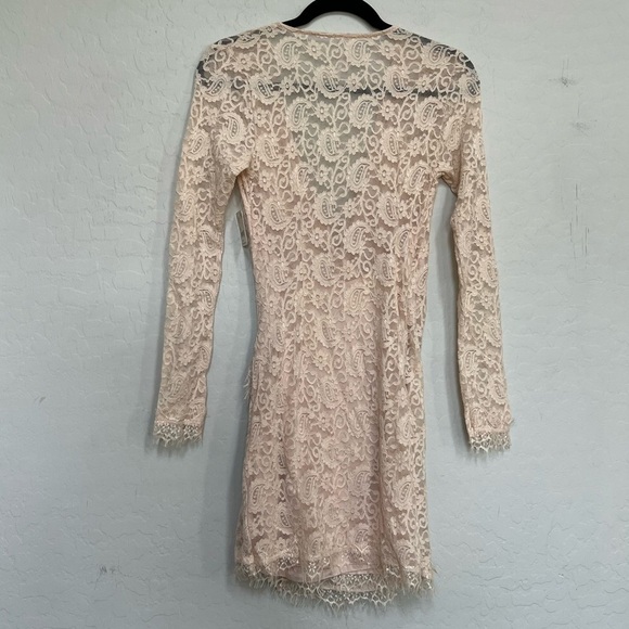 FREE PEOPLE WOMEN'S PEARL LACE LONG SLEEVE MINI DRESS size XS - Picture 5 of 8